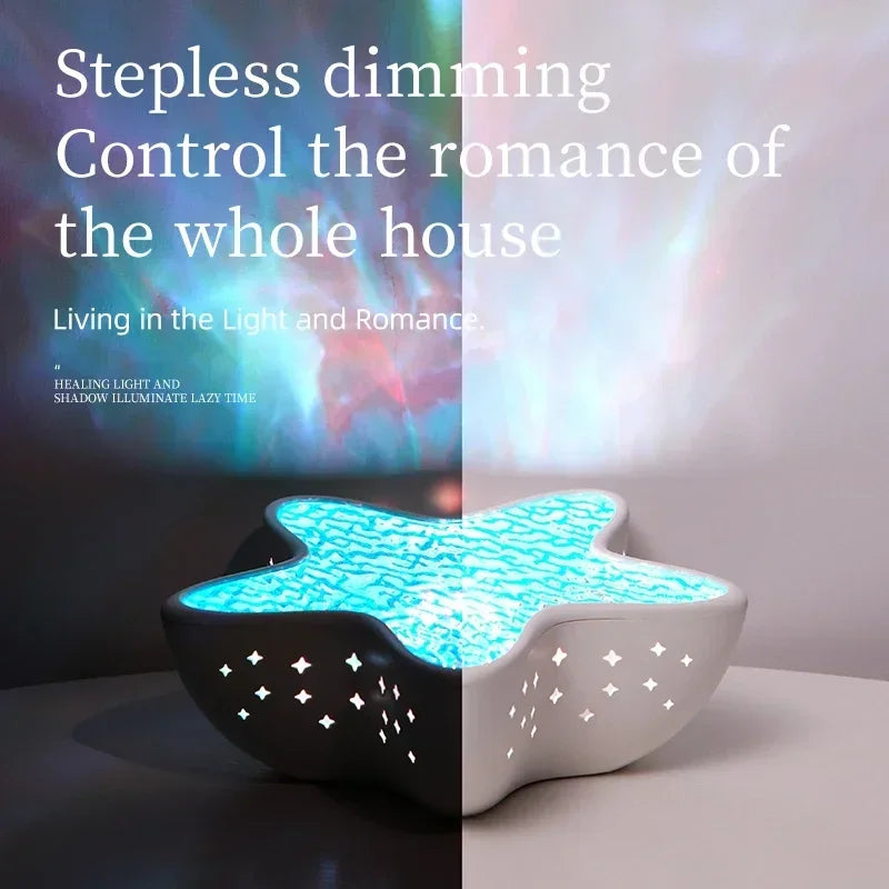 Starfish LED Table Lamp Aurora Projector Lamp Starry Sky Northern Light Bedside Lamps Bedroom Decoration Atmosphere Night Light