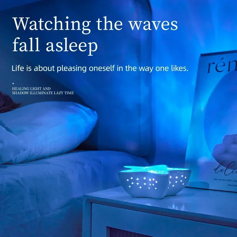Starfish LED Table Lamp Aurora Projector Lamp Starry Sky Northern Light Bedside Lamps Bedroom Decoration Atmosphere Night Light